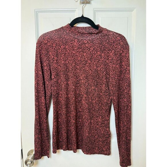 Ted Baker Tops - Ted Baker Junior's Red Patterned Stretchy High Neck Long Sleeve Top - Size 3